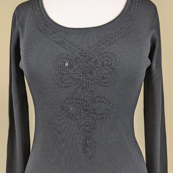 Optimum Nostalgic Beaded Crew-neck Sweater Medium - Picture 9 of 9